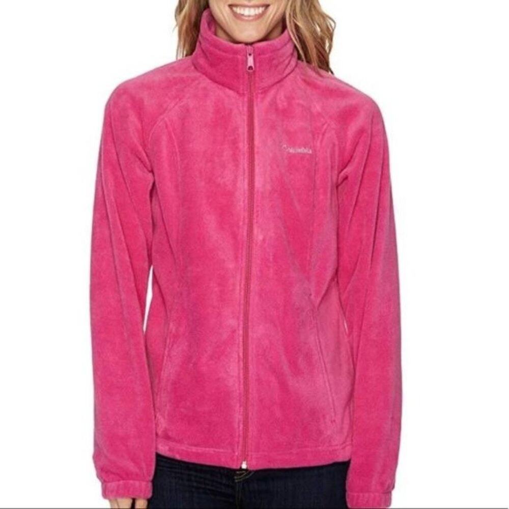 COLUMBIA Pink Fleece Benton Springs Jacket Size XS